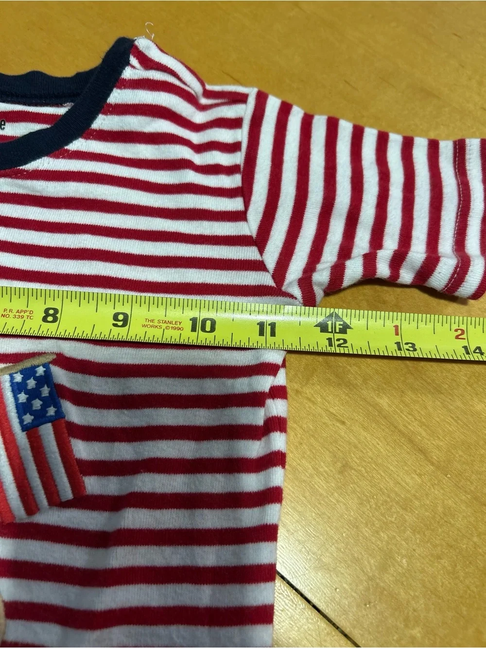 Red & White Striped Kids Tee with Dog Applique
